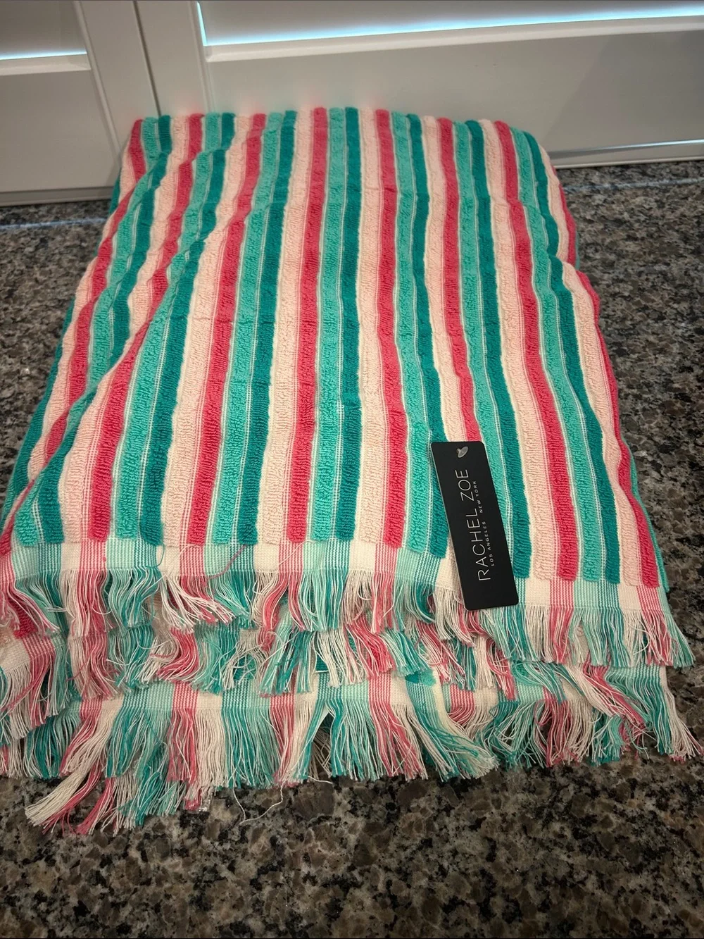 Rachel Zoe Light & Dark Mint & Pink Striped 40